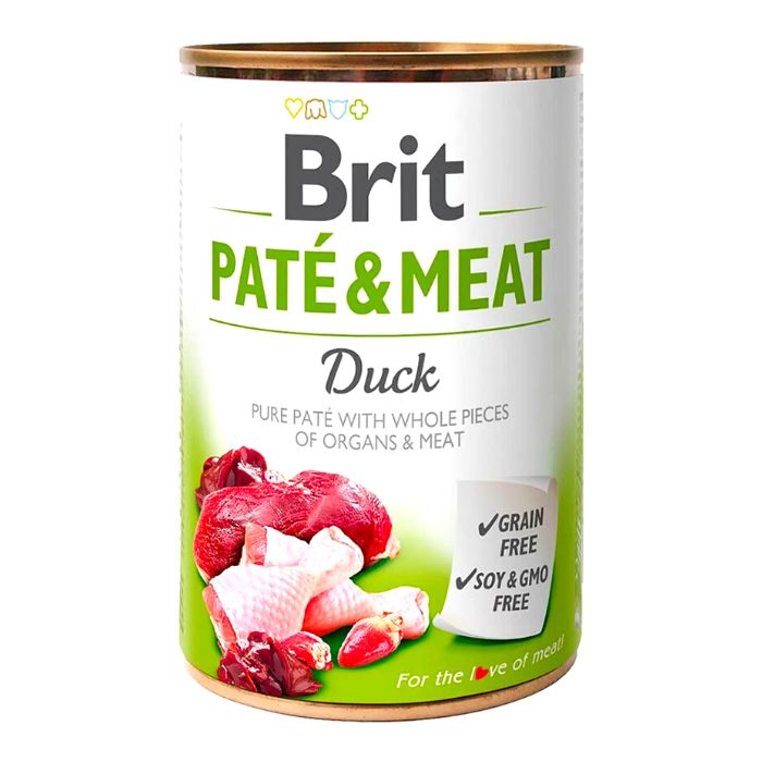 Lata Brit paté y meat duck 400 gramos