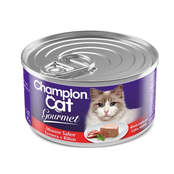 Lata Champion Cat Gourmet Mousse 85 gramos
