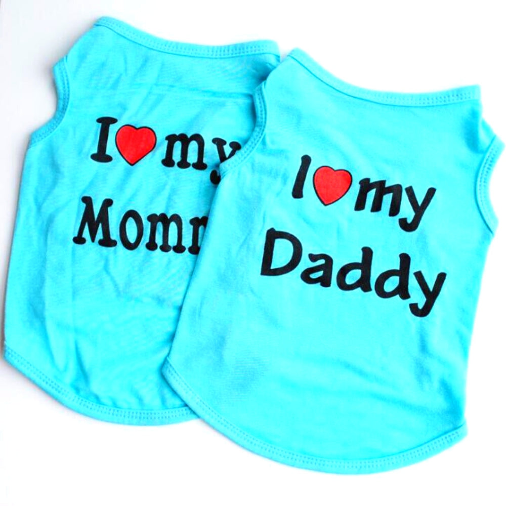 Camiseta sin mangas I love my daddy-mommy